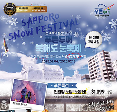 [푸른투어] 2025 홋카이도의 겨울왕국 눈축제와 온천의 만남 3박4일